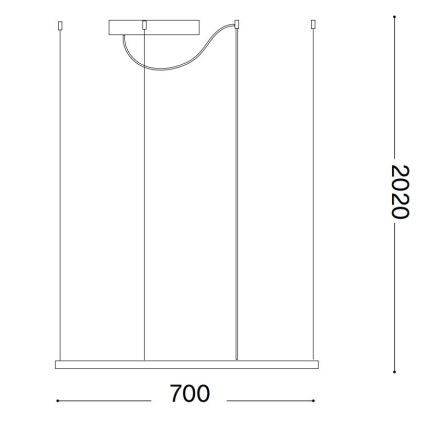 Ideal Lux - LED Pakabinamas sietynas ORACLE SLIM LED/41W/230V 3000K 70x70 cm juoda
