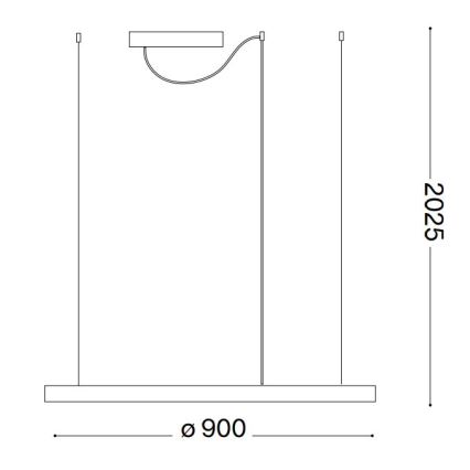 Ideal Lux - LED Reguliuojamas pakabinamas sietynas ORACLE SLIM LED/43W/230V 3000K diametras 90 cm juoda