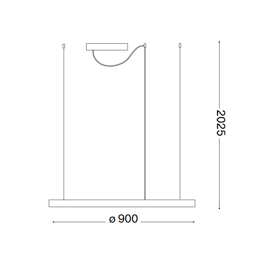 Ideal Lux - LED Reguliuojamas pakabinamas sietynas ORACLE SLIM LED/43W/230V 3000K diametras 90 cm juoda