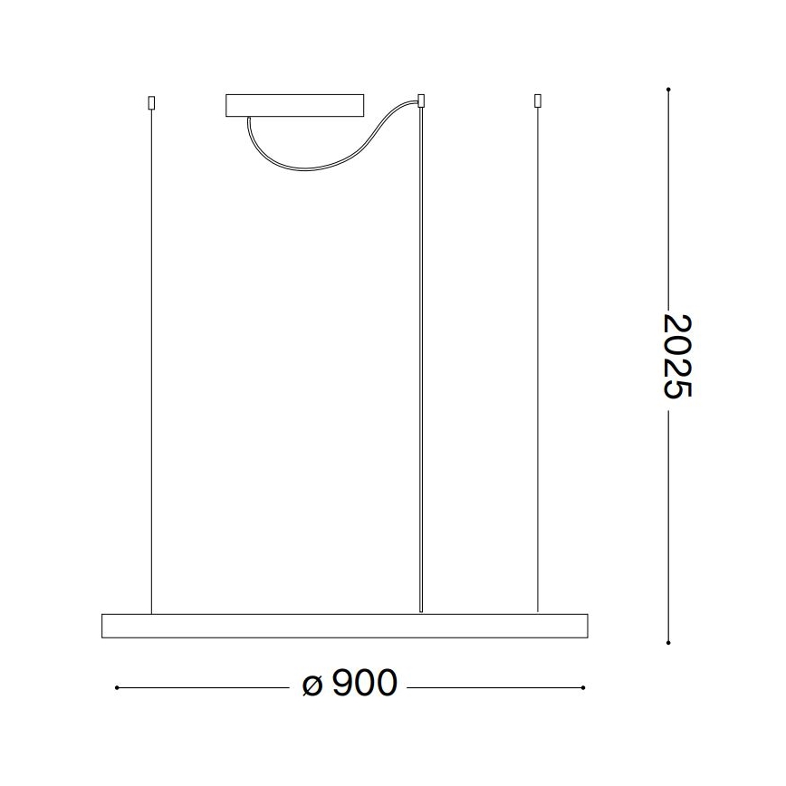 Ideal Lux - LED Pakabinamas sietynas ORACLE SLIM LED/53W/230V 2700K diametras 90 cm juoda