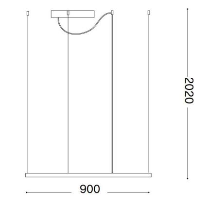 Ideal Lux - LED Pakabinamas sietynas ORACLE SLIM LED/53W/230V 3000K 90x90 cm juoda