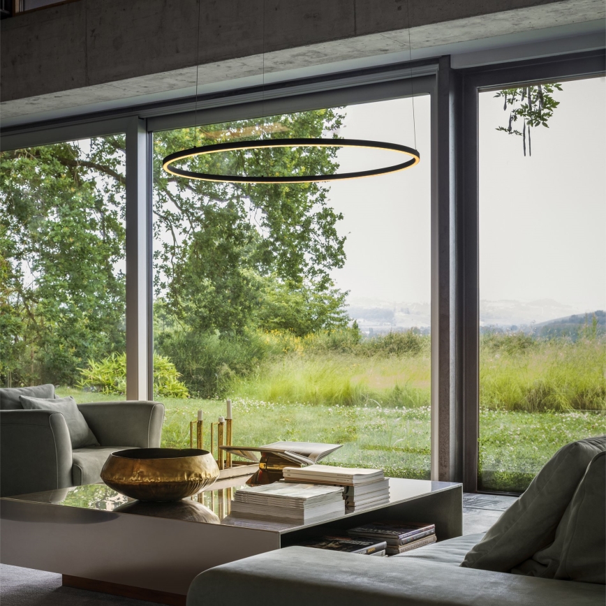Ideal Lux - LED Pakabinamas sietynas ORACLE SLIM LED/55W/230V 4000K diametras 90 cm juoda