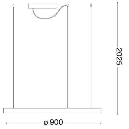 Ideal Lux - LED Pakabinamas sietynas ORACLE SLIM LED/55W/230V 4000K diametras 90 cm juoda