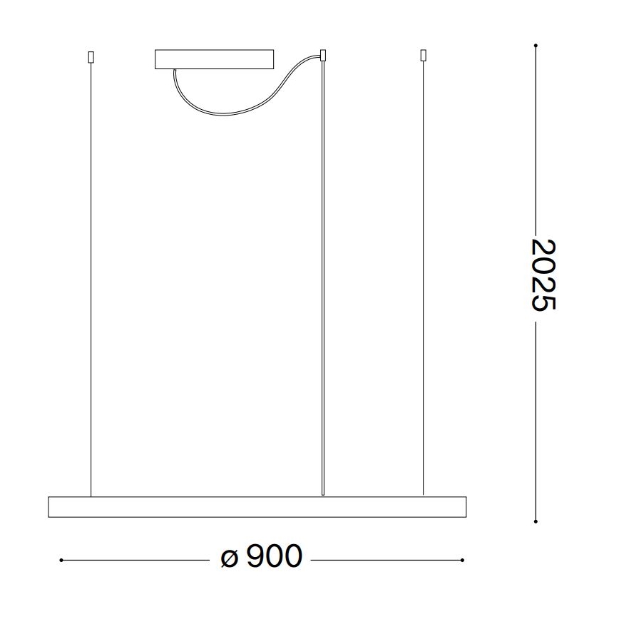 Ideal Lux - LED Pakabinamas sietynas ORACLE SLIM LED/55W/230V 4000K diametras 90 cm juoda