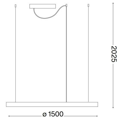 Ideal Lux - LED Reguliuojamas pakabinamas sietynas ORACLE SLIM LED/76W/230V 3000K diametras 150 cm balta