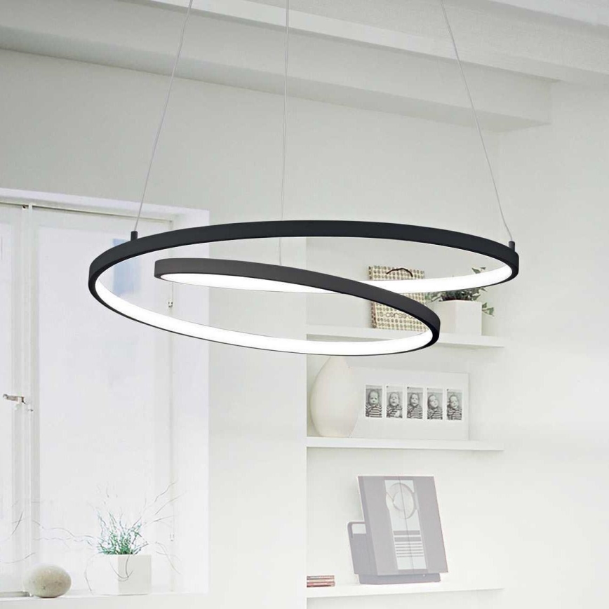 Ideal Lux - LED Pakabinamas sietynas OZ LED/52W/230V diametras 80 cm CRI 90 juoda