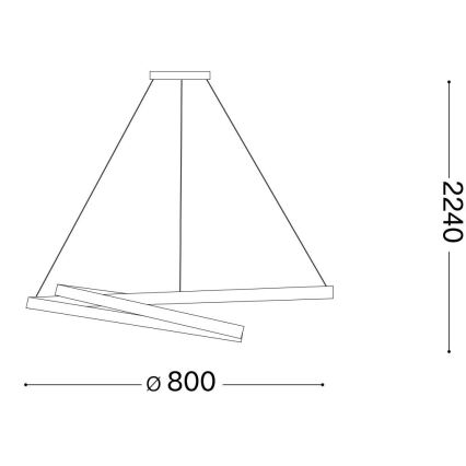 Ideal Lux - LED Pakabinamas sietynas OZ LED/52W/230V diametras 80 cm CRI 90 juoda
