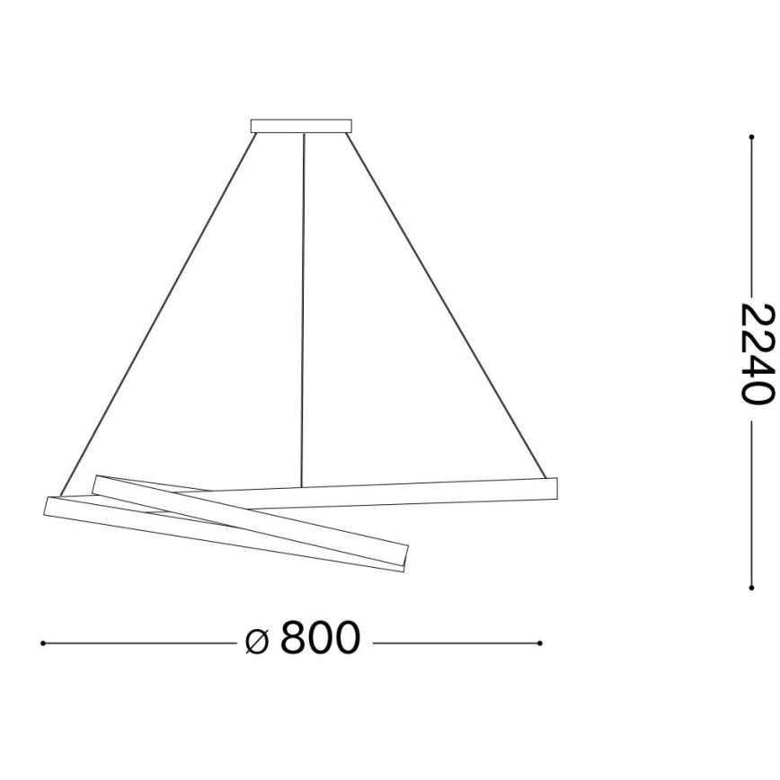 Ideal Lux - LED Pakabinamas sietynas OZ LED/52W/230V diametras 80 cm CRI 90 juoda