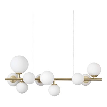 Ideal Lux - LED Pakabinamas sietynas PERLAGE 10xG9/3W/230V 81 cm auksas/balta