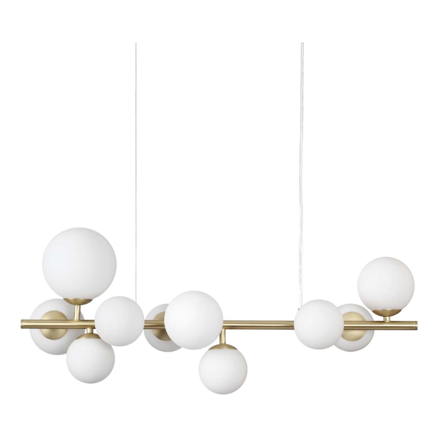 Ideal Lux - LED Pakabinamas sietynas PERLAGE 10xG9/3W/230V 81 cm auksas/balta
