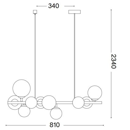 Ideal Lux - LED Pakabinamas sietynas PERLAGE 10xG9/3W/230V 81 cm auksas/balta