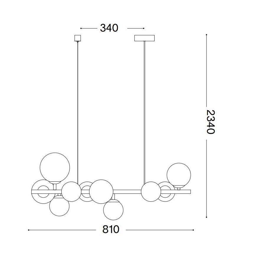 Ideal Lux - LED Pakabinamas sietynas PERLAGE 10xG9/3W/230V 81 cm auksas/balta