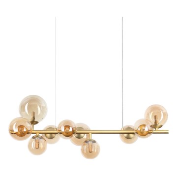 Ideal Lux - LED Pakabinamas sietynas PERLAGE 10xG9/3W/230V 81 cm auksas/dūminis