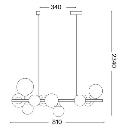 Ideal Lux - LED Pakabinamas sietynas PERLAGE 10xG9/3W/230V 81 cm auksas/dūminis