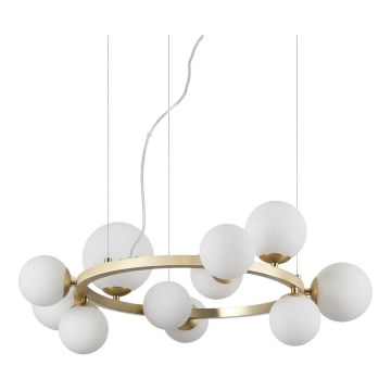 Ideal Lux - LED Pakabinamas sietynas PERLAGE 11xG9/3W/230V diametras 73 cm auksas/balta