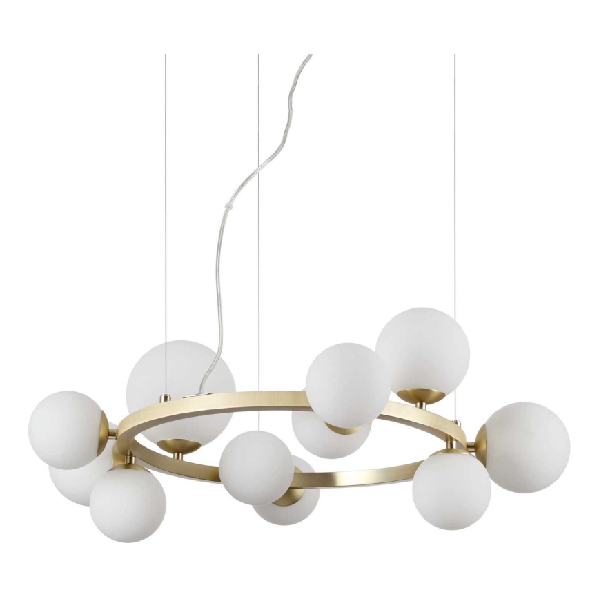 Ideal Lux - LED Pakabinamas sietynas PERLAGE 11xG9/3W/230V diametras 73 cm auksas/balta