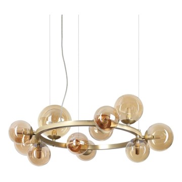 Ideal Lux - LED Pakabinamas sietynas PERLAGE 11xG9/3W/230V diametras 73 cm auksas/dūminis