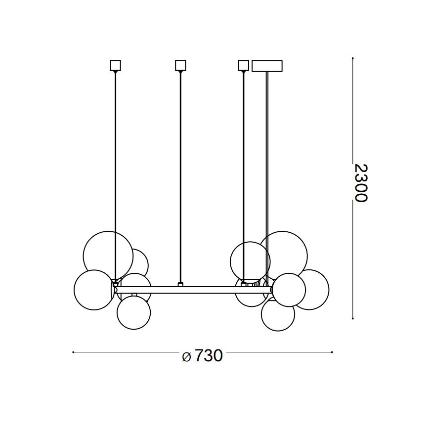 Ideal Lux - LED Pakabinamas sietynas PERLAGE 11xG9/3W/230V diametras 73 cm auksas/dūminis