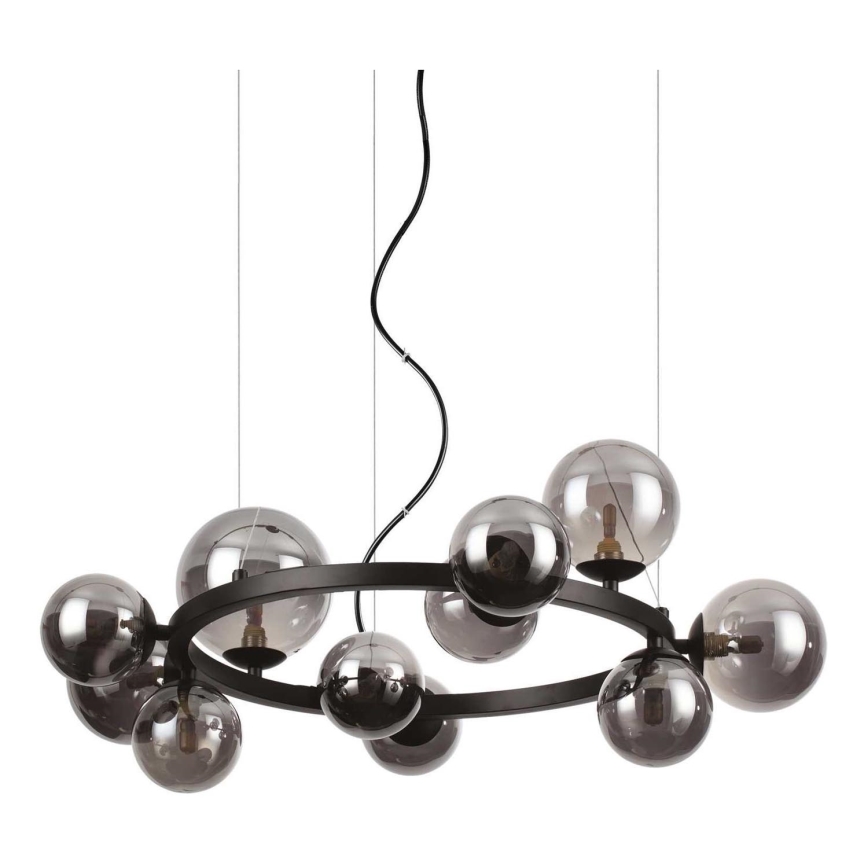 Ideal Lux - LED Pakabinamas sietynas PERLAGE 11xG9/3W/230V diametras 73 cm juoda/dūminis