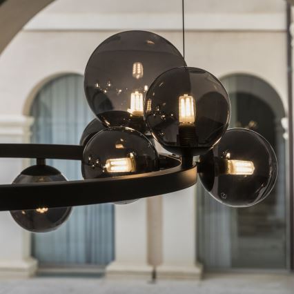 Ideal Lux - LED Pakabinamas sietynas PERLAGE 11xG9/3W/230V diametras 73 cm juoda/dūminis