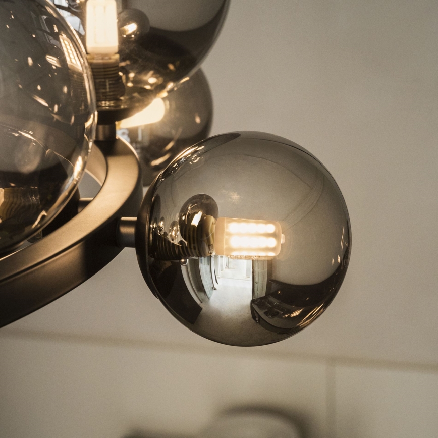 Ideal Lux - LED Pakabinamas sietynas PERLAGE 11xG9/3W/230V diametras 73 cm juoda/dūminis