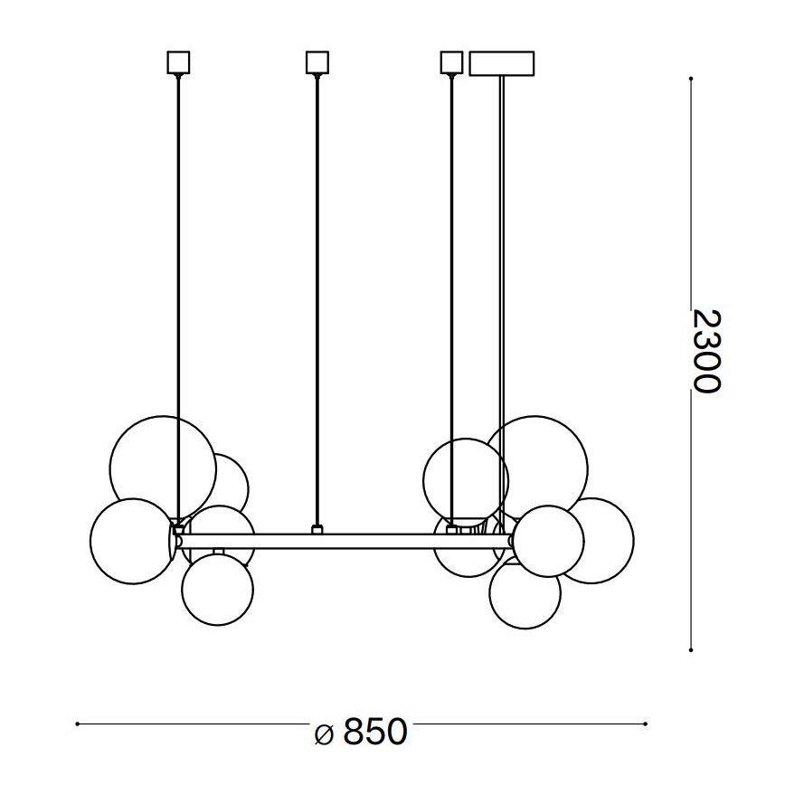 Ideal Lux - LED Pakabinamas sietynas PERLAGE 14xG9/3W/230V diametras 85 cm auksas/balta