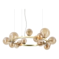 Ideal Lux - LED Pakabinamas sietynas PERLAGE 14xG9/3W/230V diametras 85 cm auksas/dūminis