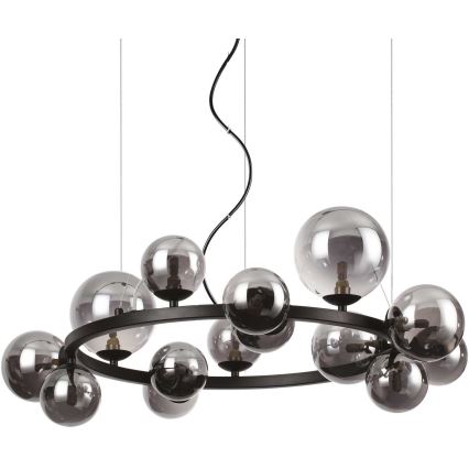 Ideal Lux - LED Pakabinamas sietynas PERLAGE 14xG9/3W/230V diametras 85 cm juoda/dūminis