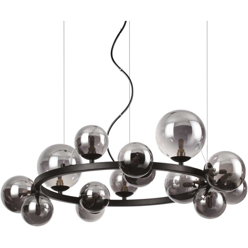 Ideal Lux - LED Pakabinamas sietynas PERLAGE 14xG9/3W/230V diametras 85 cm juoda/dūminis