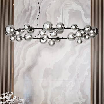 Ideal Lux - LED Pakabinamas sietynas PERLAGE 30xG9/3W/230V 143 cm juoda/dūminis