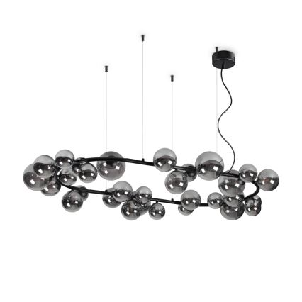 Ideal Lux - LED Pakabinamas sietynas PERLAGE 30xG9/3W/230V 143 cm juoda/dūminis