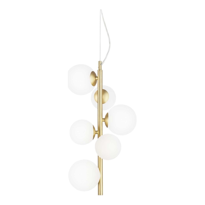 Ideal Lux - LED Pakabinamas sietynas PERLAGE 6xG9/3W/230V diametras 26 cm auksas/balta