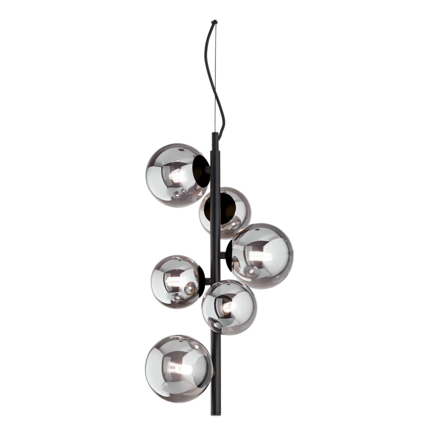 Ideal Lux - LED Pakabinamas sietynas PERLAGE 6xG9/3W/230V diametras 26 cm juoda/dūminis
