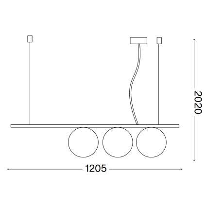 Ideal Lux - LED Pakabinamas sietynas PERLINE 3xG9/3W/230V auksas