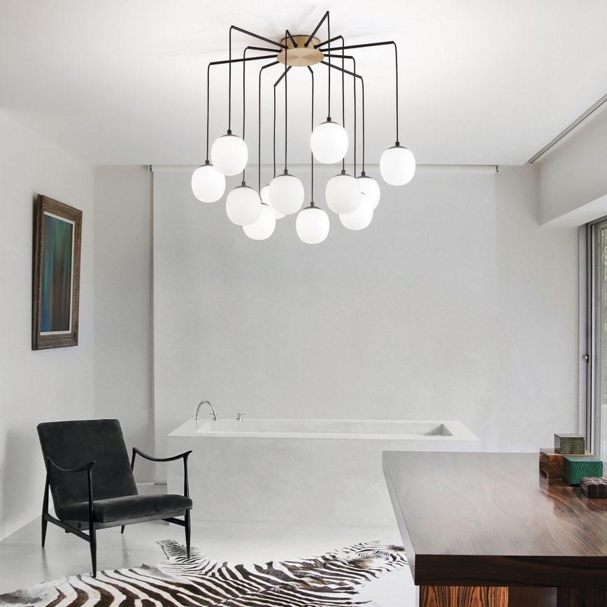 Ideal Lux - LED Pakabinamas sietynas RHAPSODY 12xG9/3W/230V žalvaris