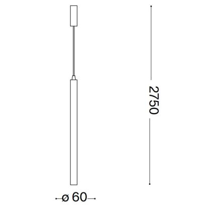 Ideal Lux - LED Pakabinamas sietynas ULTRATHIN LED/11,5W/230V CRI 90 juoda