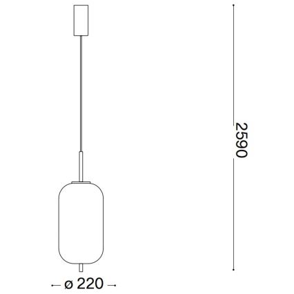 Ideal Lux - LED Pakabinamas sietynas UMILE LED/20W/230V diametras 22 cm CRI 90 žalvaris/balta