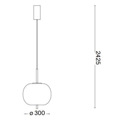 Ideal Lux - LED Pakabinamas sietynas UMILE LED/20W/230V diametras 30 cm CRI 90 žalvaris/balta