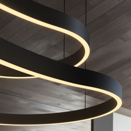 Ideal Lux - LED Pakabinamas sietynas WAVES LED/37W/230V CRI 90 juoda