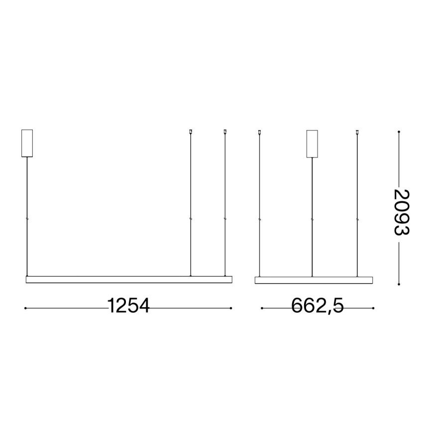 Ideal Lux - LED Pakabinamas sietynas WAVES LED/45W/230V CRI 90 juoda