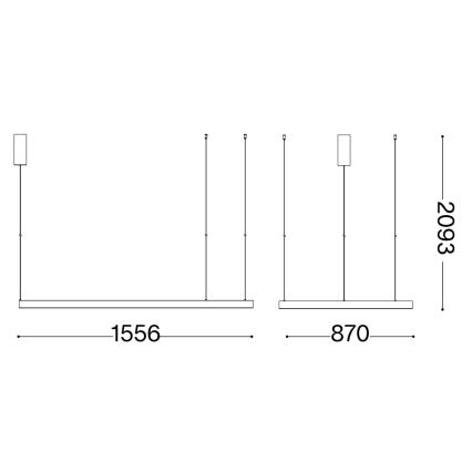 Ideal Lux - LED Pakabinamas sietynas WAVES LED/54W/230V CRI 90 žalvaris