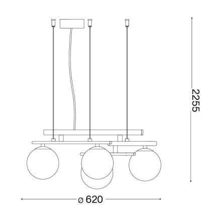 Ideal Lux - LED pakabinamas šviestuvas ant laido ATLAS 4xG9/3W/230V auksinis