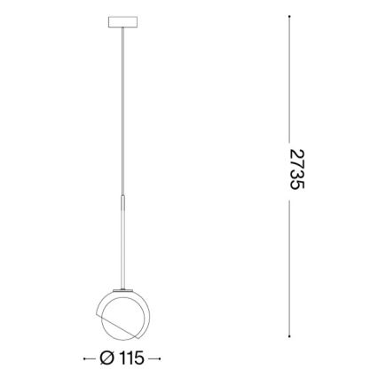 Ideal Lux - LED pakabinamas šviestuvas ant laido BLOOM 1xG9/3W/230V skers. 11,5 cm auksinė/dūminė smėlio spalva