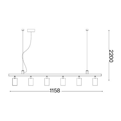 Ideal Lux - LED pakabinamas šviestuvas ant laido DYNAMITE 6xGU10/7W/230V CRI 90 balta