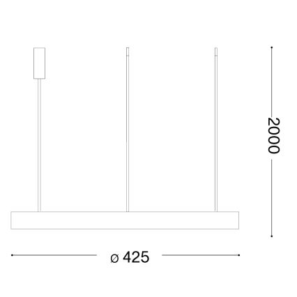 Ideal Lux - LED liustra ant laido GEMINI LED/36W/230V 4000K skersm. 42,5 cm CRI 90 žalvaris
