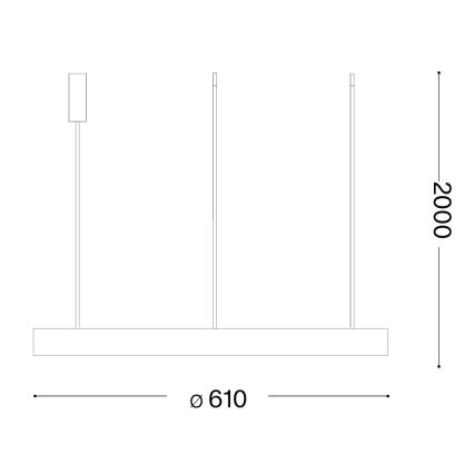 Ideal Lux - LED pakabinamas šviestuvas ant laido GEMINI LED/47W/230V 2700K Ø 61 cm CRI 90 balta