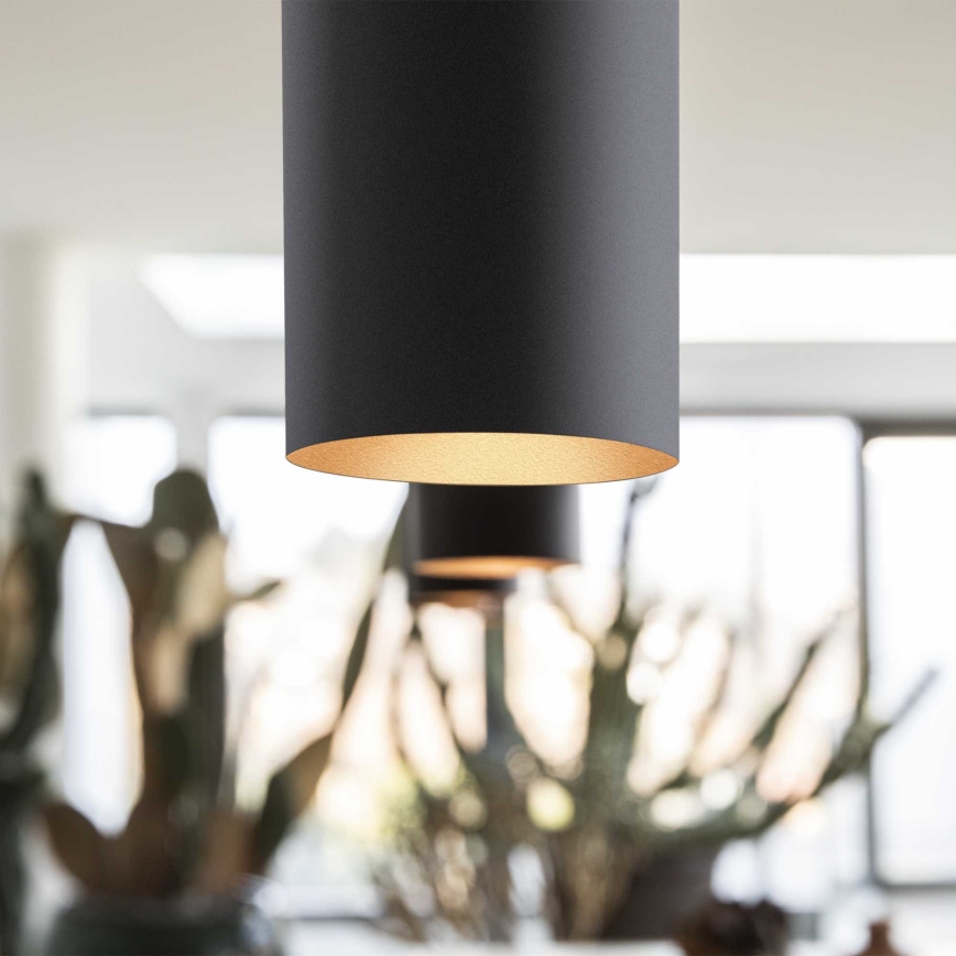 Ideal Lux - LED pakabinamas šviestuvas ant laido LOOK 1xGU10/7W/230V CRI 90, skersmuo 6 cm, juodas