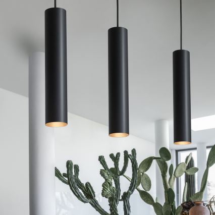 Ideal Lux - LED pakabinamas šviestuvas ant laido LOOK 1xGU10/7W/230V CRI 90, skersmuo 6 cm, juodas
