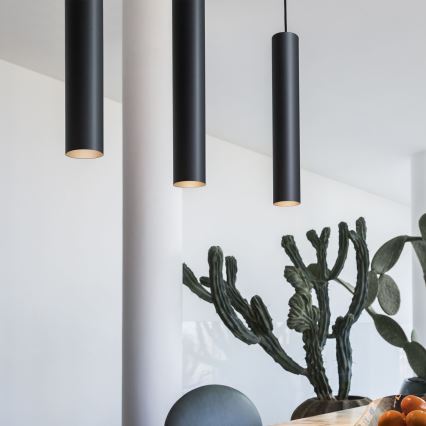 Ideal Lux - LED pakabinamas šviestuvas ant laido LOOK 1xGU10/7W/230V CRI 90, skersmuo 6 cm, juodas