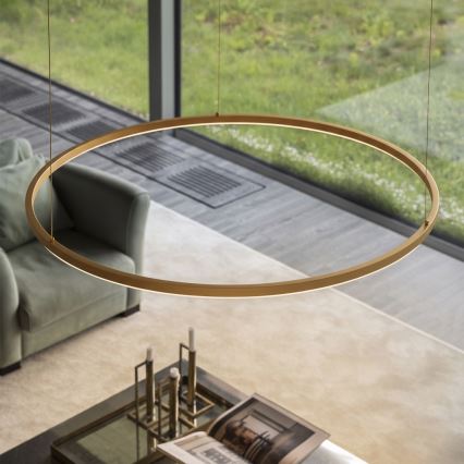 Ideal Lux - LED pakabinama liustra ant laido ORACLE SLIM LED/29W/230V 4000K CRI 90 Ø 50 cm auksinė